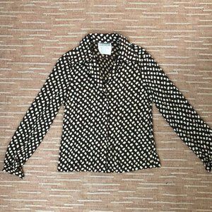 Vintage DVF Polka Dot Collared Shirt
